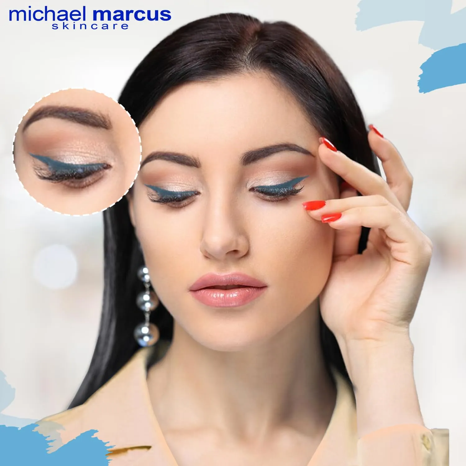 michael marcus Makeup Cake Eye Liner (Twinkle) - Water Activated Dry Pressed, Long-Lasting, Vibrant Color & Smudge Resistant Eyeliner - Cruelty & Paraben Free - For Beginner & Pro Makeup Artist