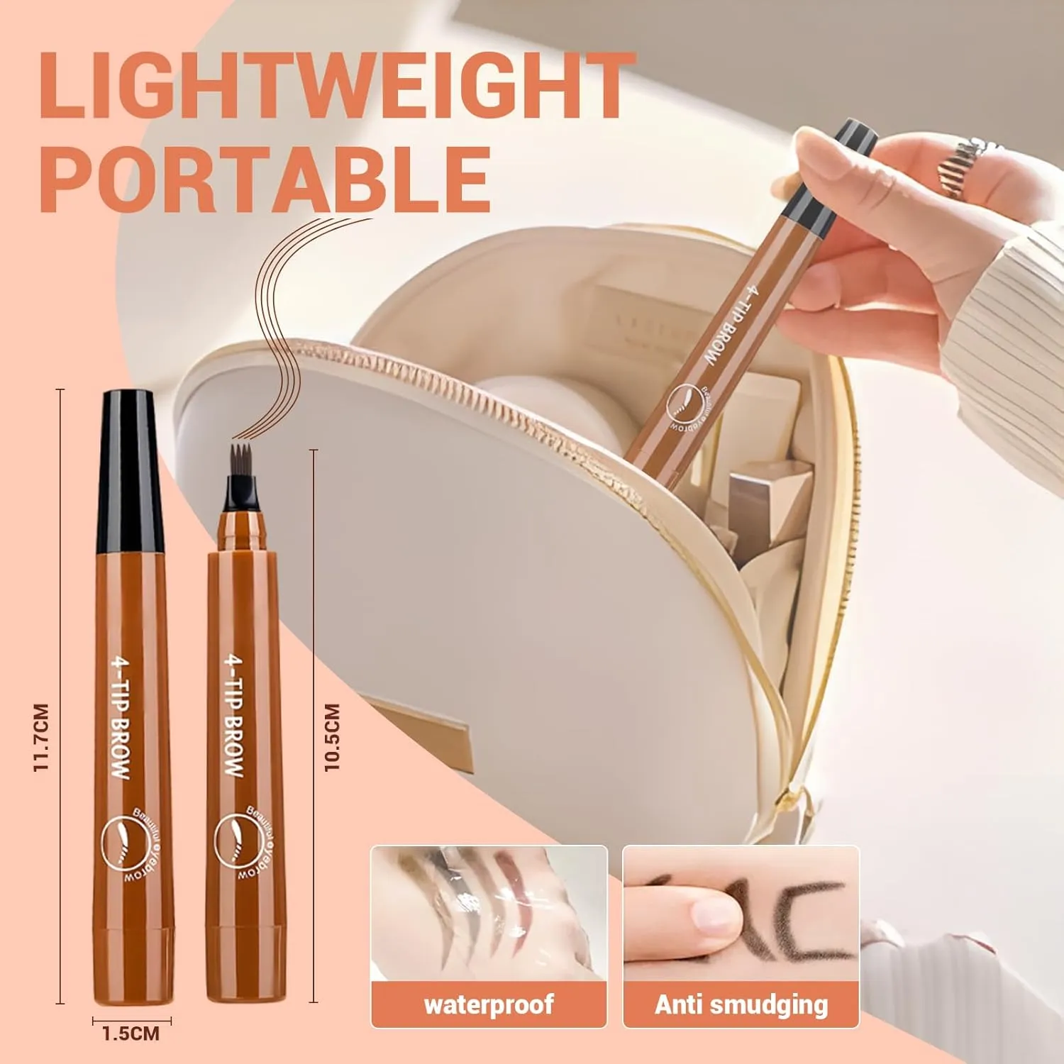 Microblading Eyebrow Pencil for Women,Eyebrows Pencils for Natural-Looking with 4 Micro-Fork Tip,Waterproof Eye-brow Pencil Tattoo Eye Brow Pen,Eyebrow Pen for Men Women (Grey*1)