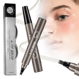 Microblading Eyebrow Pencil for Women,Eyebrows Pencils for Natural-Looking with 4 Micro-Fork Tip,Waterproof Eye-brow Pencil Tattoo Eye Brow Pen,Eyebrow Pen for Men Women (Grey*1)
