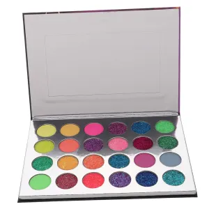 Mikinona Neon Makeup Palette Glitter Glow 24 Color Eyeshadow Palette for Halloween Party Stage