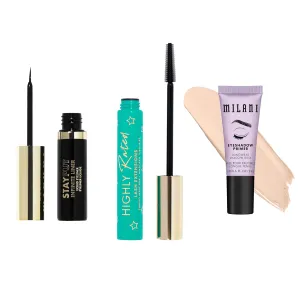 Milani Highly Rated Lash Extensions Tubing Mascara for Added Length and Lift   Stay Put Infinite Eyeliner for Sharp, Precise Lines   Eyeshadow Primer
