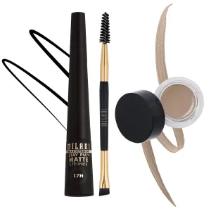 Milani Stay Put Brow Color (Natural Taupe) and Stay Put Matte Liquid Eyeliner