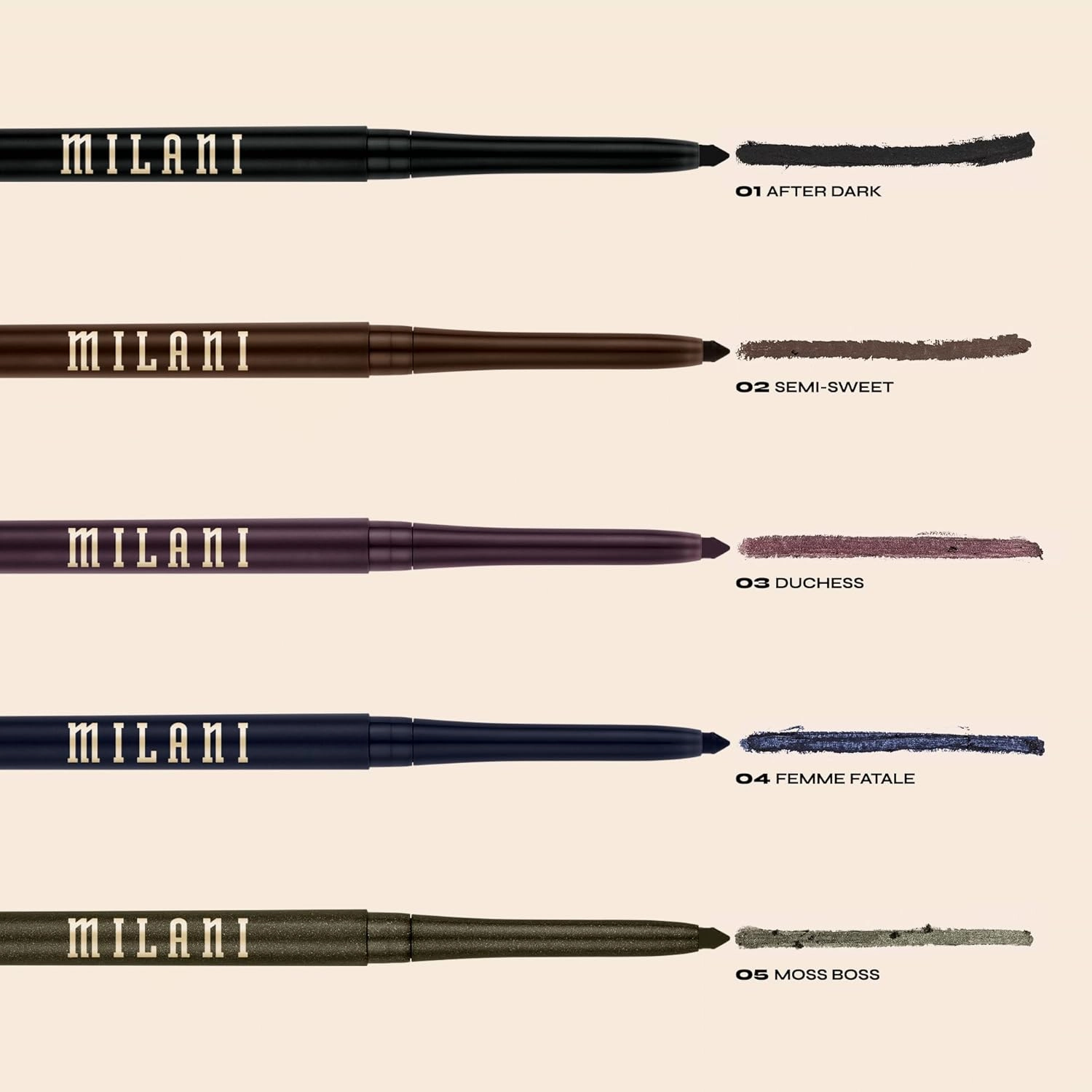 Milani Stay Put Eyeliner - Moss Boss (0.01 Ounce) Cruelty-Free Self-Sharpening Eye Pencil with Built-In Smudger - Line & Define Eyes with High Pigment Shades for Long-Lasting Wear