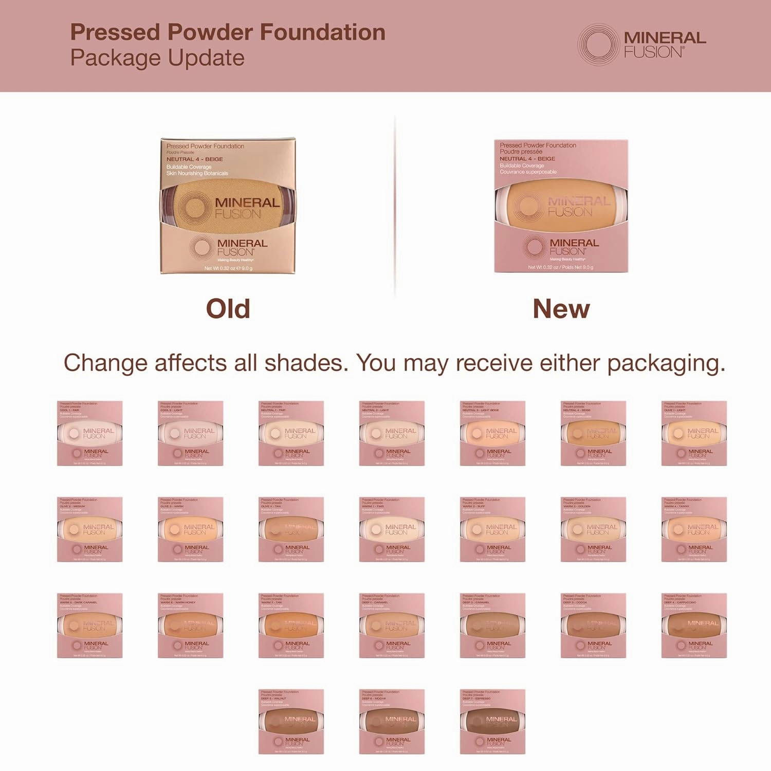 Mineral Fusion Pressed Powder Foundation, Olive 4 - Med/Tan Skin w/Greenish Undertones, Age Defying Foundation Makeup with Matte Finish, Talc Free Face Powder, Hypoallergenic, Cruelty-Free, 0.32 Oz