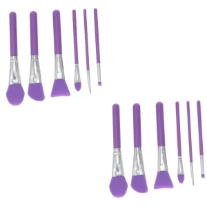 Mipcase 12pcs Silicone Makeup Brush Handle Cosmetic Tools for Liquid Application Skin-friendly Easy to Clean for Eyeliner Eyeshadow Foundation Women