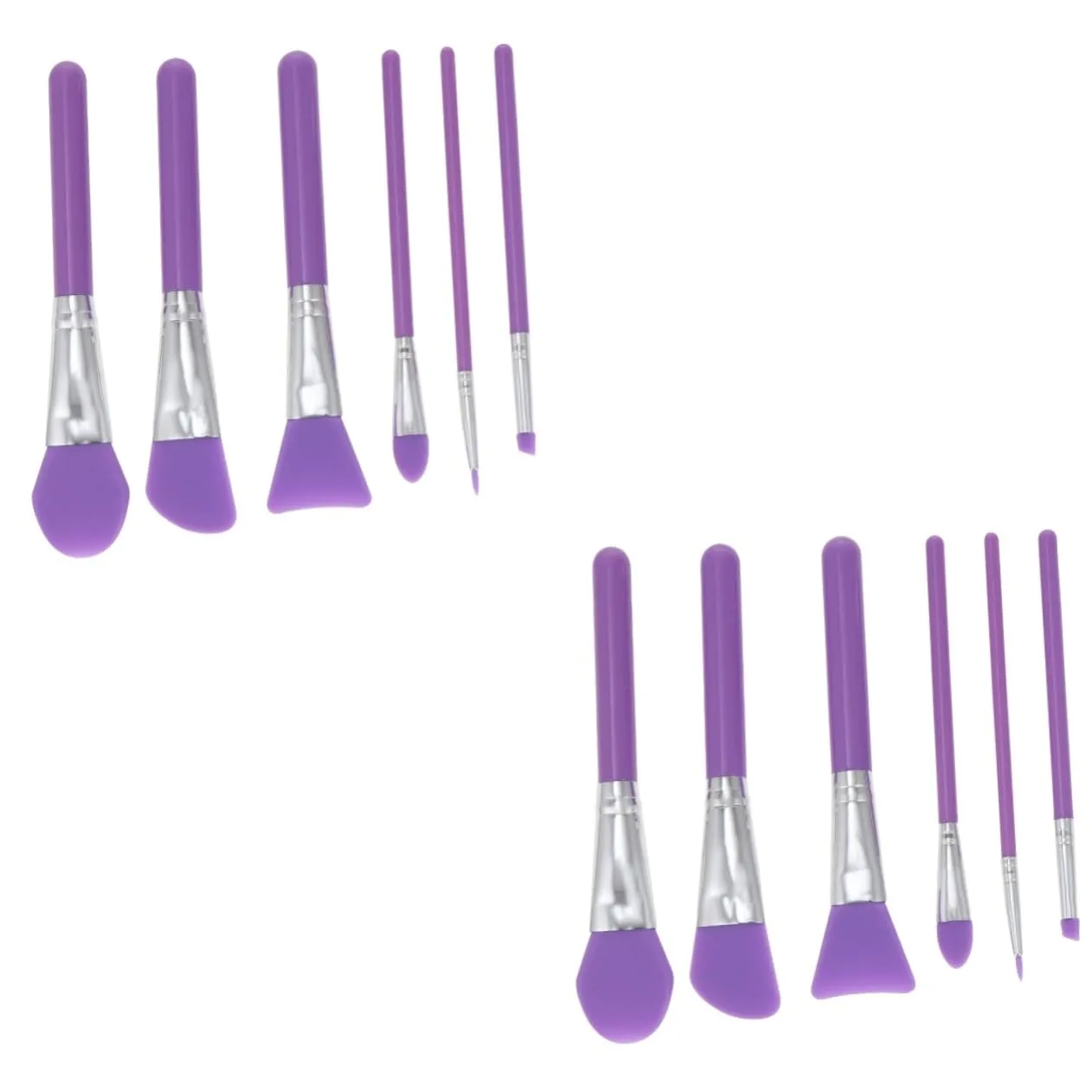 Mipcase 12pcs Silicone Makeup Brush Handle Cosmetic Tools for Liquid Application Skin-friendly Easy to Clean for Eyeliner Eyeshadow Foundation Women