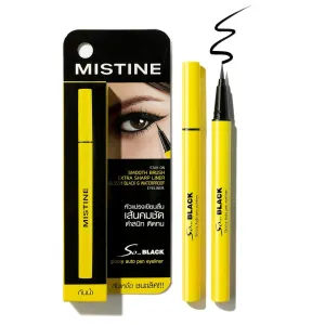 Mistine So Black Eyeliner Smudge Proof Black Liquid Eyeliner with Precise Flex Tip, Ultra-Silky Formula, Quick Drying Eyeliner Liquid Liner, Vegan & Cruelty-Free, 1 Count