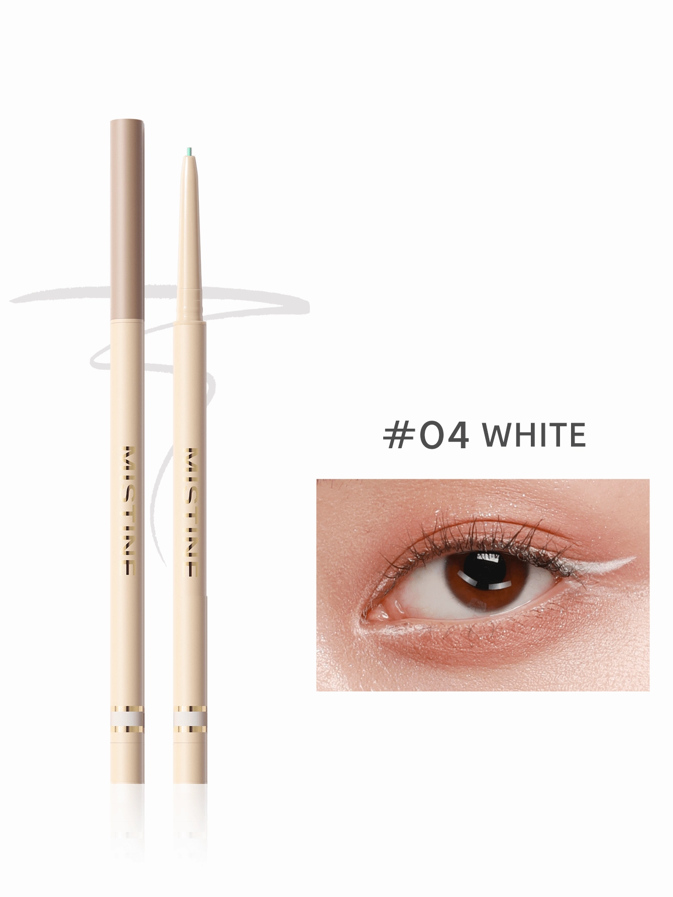 MISTINE Pencil Eyeliner, Super Stay Eye Makeup, Waterproof, Smudgeproof, Longwearing With Ultra-Fine Tip, 0.05g 1 Pack
