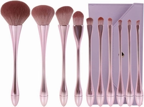 MIXIA 10 Pcs Makeup Brushes Set Powder Foundation Eyeshadow Eyeliner Lip Contour Concealer Smudge Brush Tool Ideal Gift