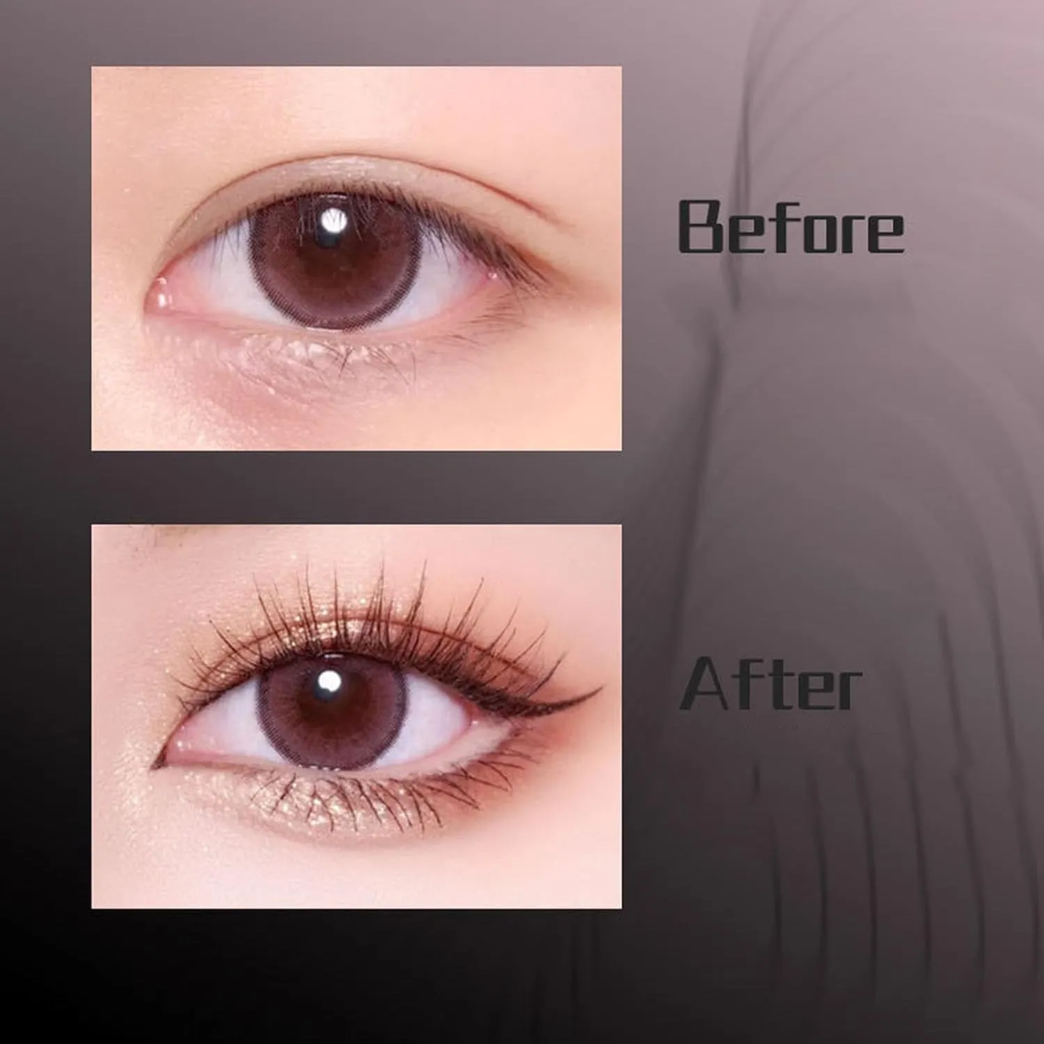 Mkry Mascara, Mascara, Tubing Mascaras Black & Brown for Lash Makeup, Lengthening and Curling, Smudge Proof Long Lasting and Waterproof (2PCS Brown)