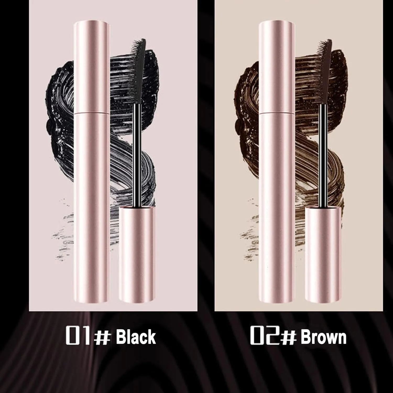 Mkry Mascara, Mascara, Tubing Mascaras Black & Brown for Lash Makeup, Lengthening and Curling, Smudge Proof Long Lasting and Waterproof (2PCS Brown)