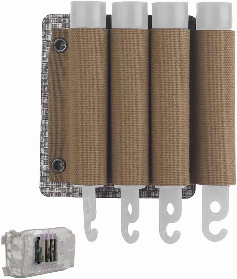 Molle Glow Stick Pouch Organizer Sleeve, Tactical Chem Light Stick Holder Storage Pouch for Tactical Vest Plate Carrier