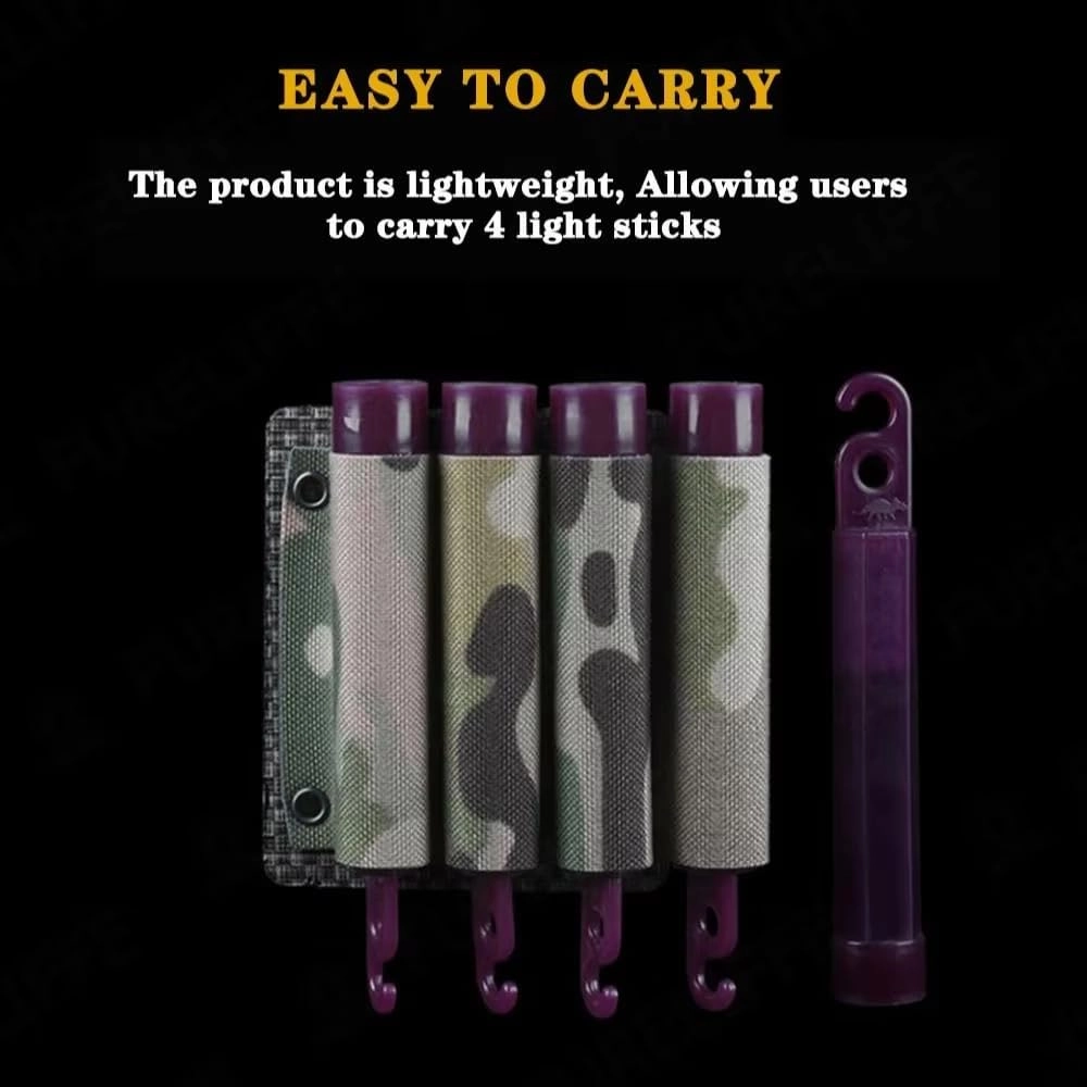 Molle Glow Stick Pouch Organizer Sleeve, Tactical Chem Light Stick Holder Storage Pouch for Tactical Vest Plate Carrier
