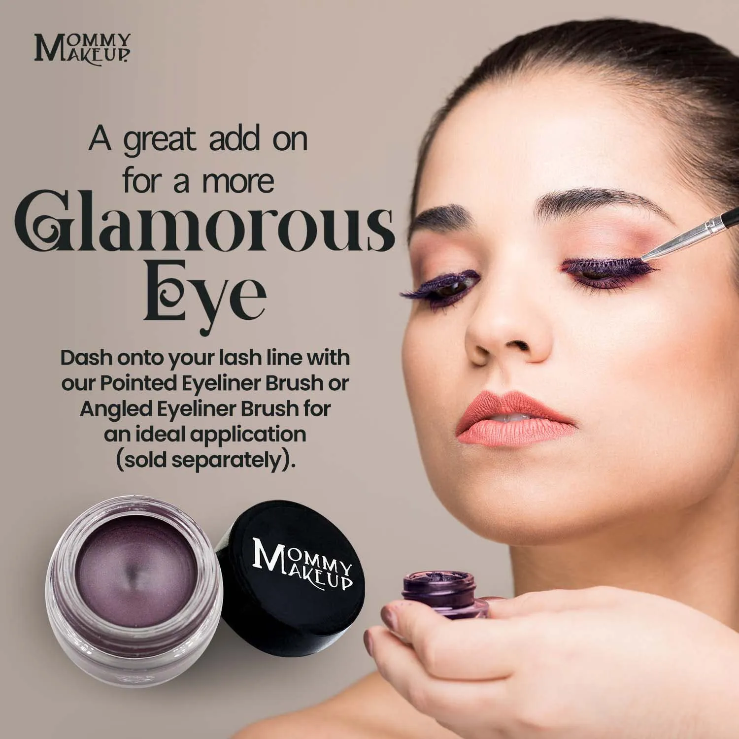 Mommy Makeup Waterproof Stay Put Gel Eyeliner Pot with Semi Permanent Micropigments - Long Lasting, Highly Pigmented Eye Liner, 0.14 oz (Amethyst)