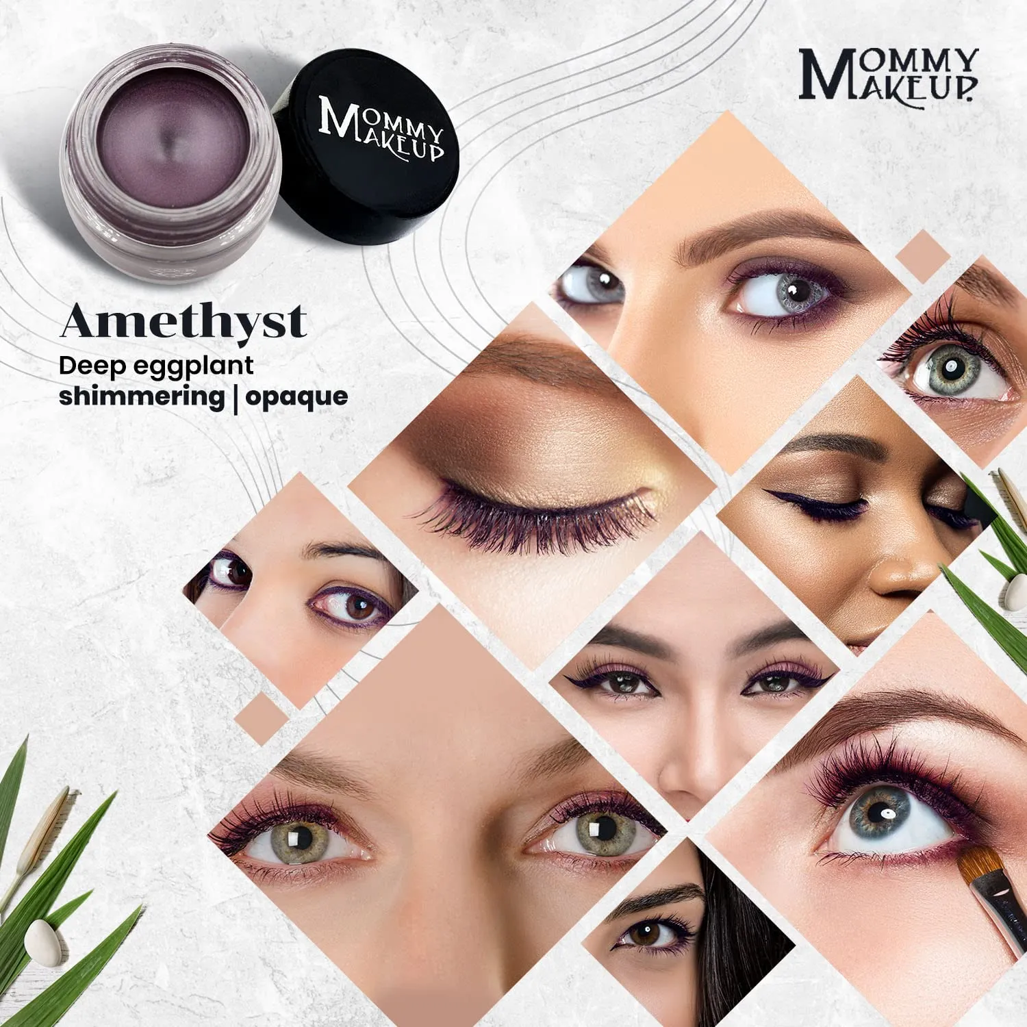 Mommy Makeup Waterproof Stay Put Gel Eyeliner Pot with Semi Permanent Micropigments - Long Lasting, Highly Pigmented Eye Liner, 0.14 oz (Amethyst)