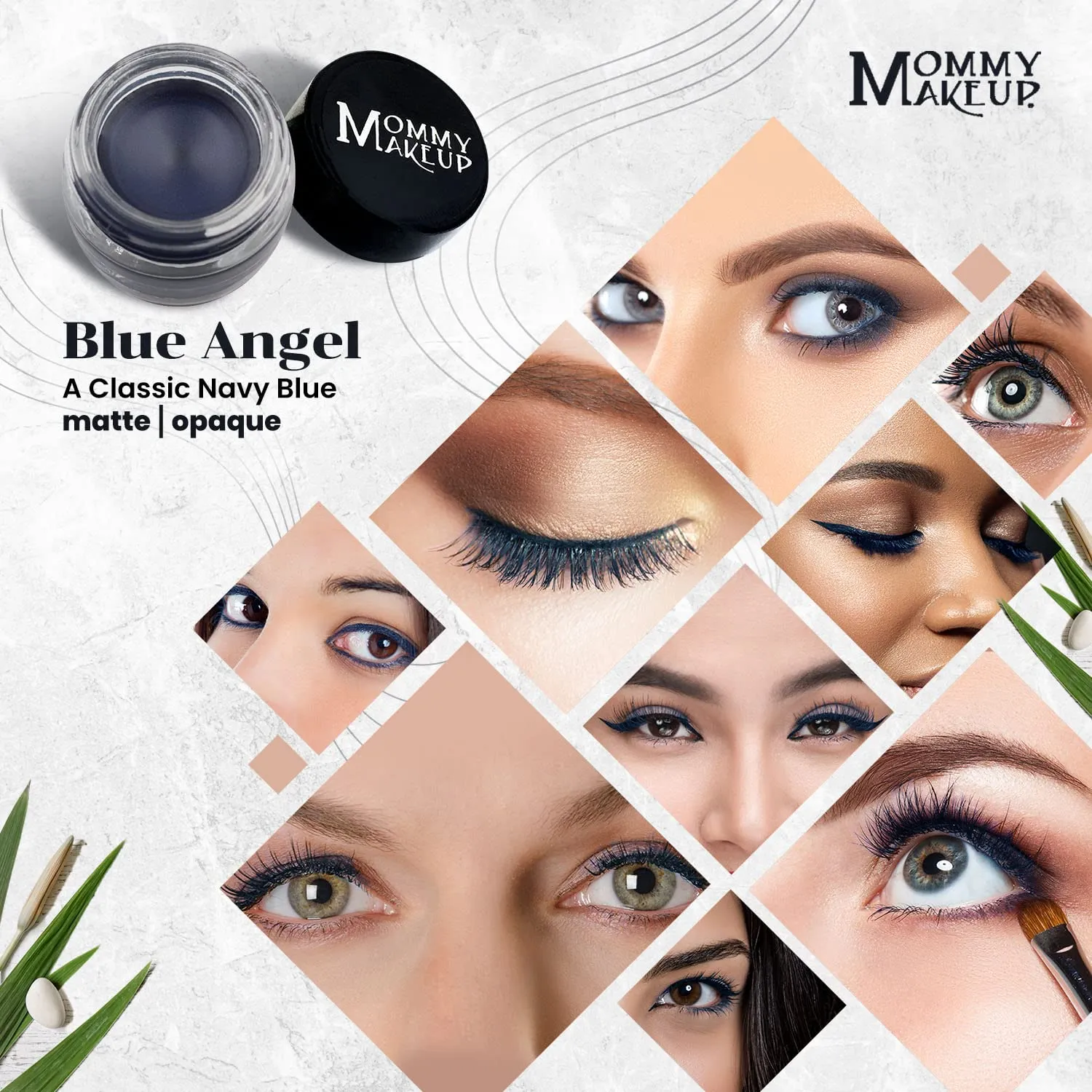 Mommy Makeup Waterproof Stay Put Gel Eyeliner Pot with Semi Permanent Micropigments - Long Lasting, Highly Pigmented Eye Liner, 0.14 oz (Blue Angel)