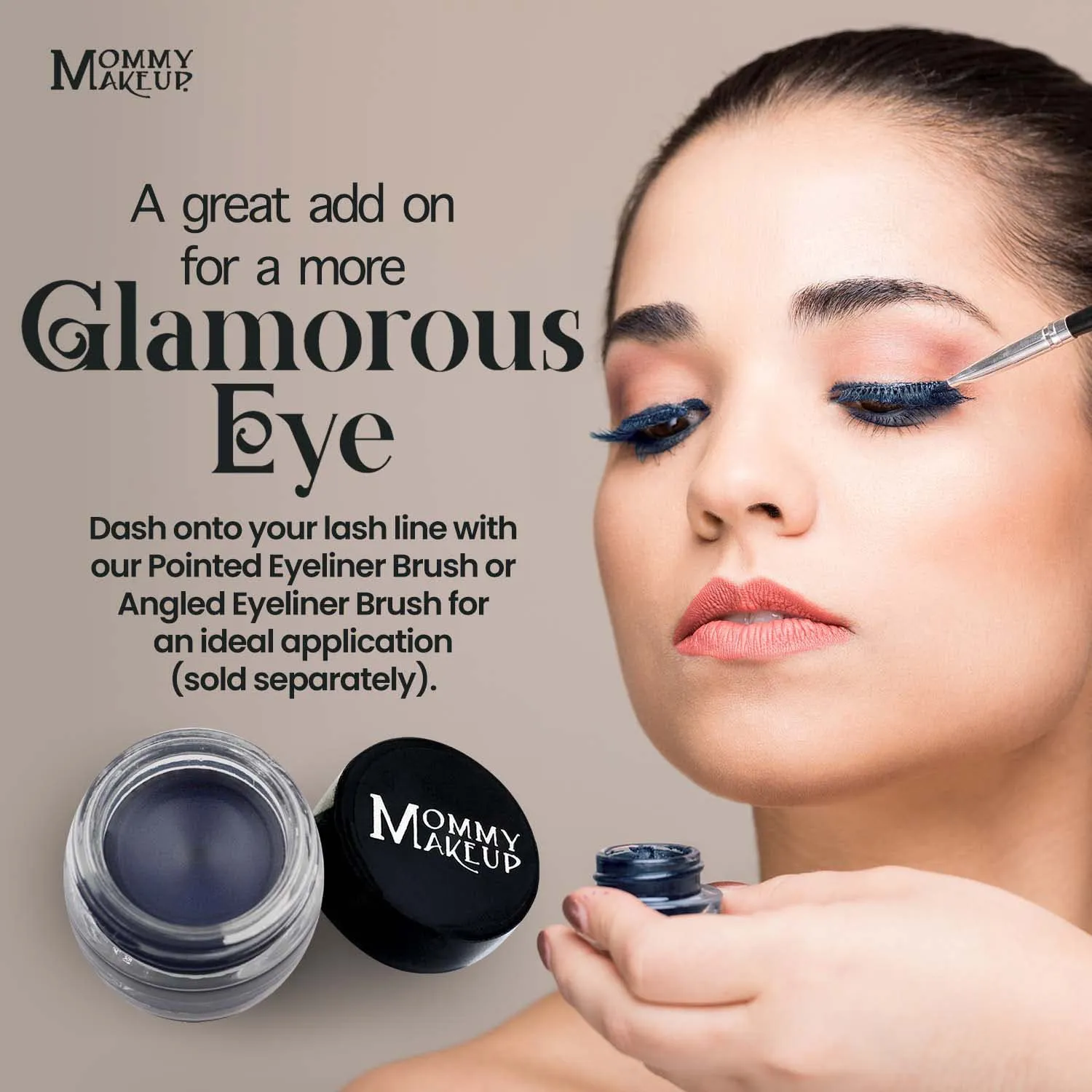Mommy Makeup Waterproof Stay Put Gel Eyeliner Pot with Semi Permanent Micropigments - Long Lasting, Highly Pigmented Eye Liner, 0.14 oz (Blue Angel)