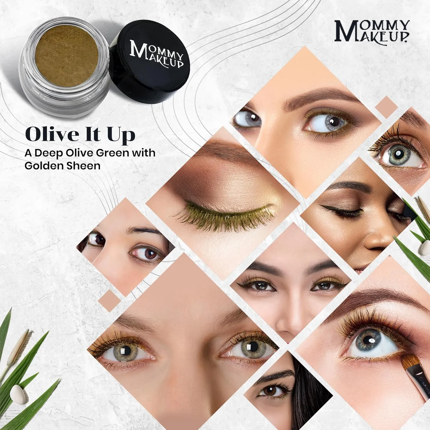 Mommy Makeup Waterproof Stay Put Gel Eyeliner Pot with Semi Permanent Micropigments - Long Lasting, Highly Pigmented Eye Liner, 0.14 oz (Olive It Up)