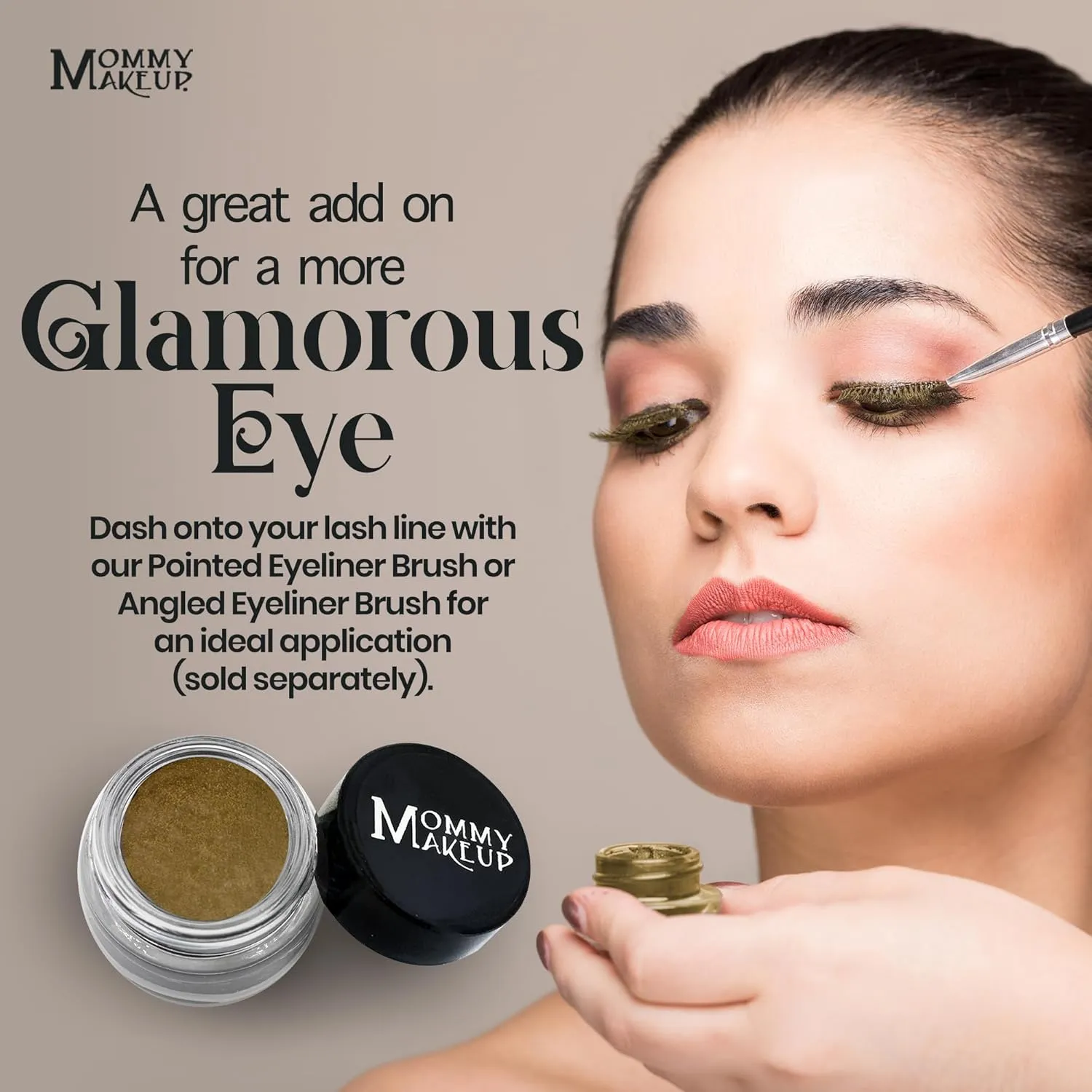 Mommy Makeup Waterproof Stay Put Gel Eyeliner Pot with Semi Permanent Micropigments - Long Lasting, Highly Pigmented Eye Liner, 0.14 oz (Olive It Up)