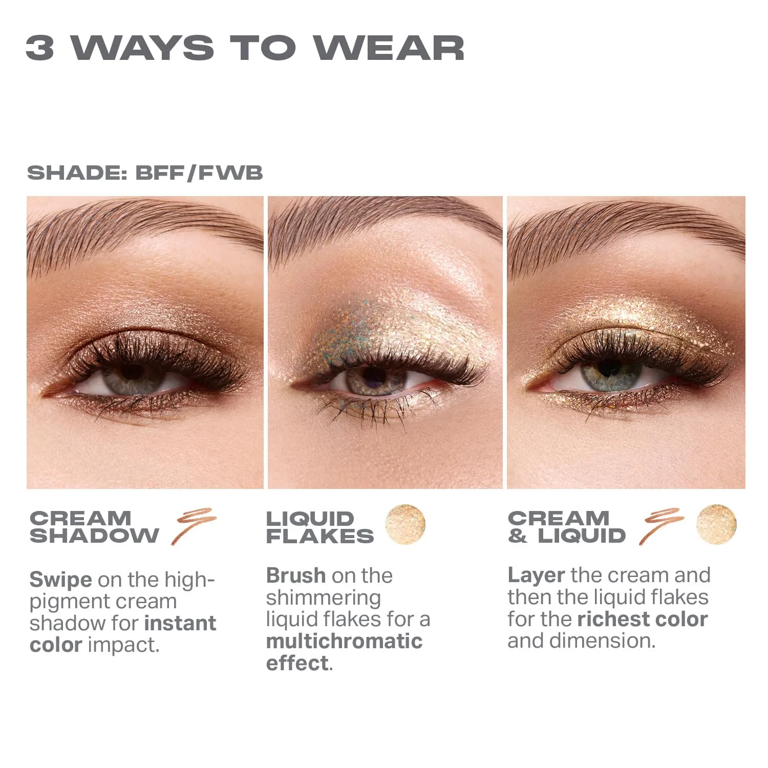 Morphe Mixed Signals Dual-Ended Eyeshadow Stick - Cream Eyeshadow Pigment & Chrome Liquid Flakes for Bold, Layered Eye Makeup Looks - BFF/FWB (0.96 oz)