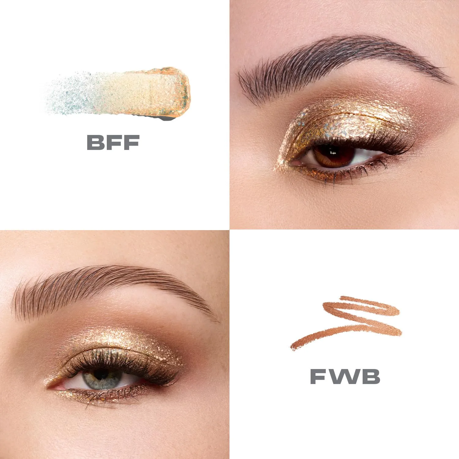 Morphe Mixed Signals Dual-Ended Eyeshadow Stick - Cream Eyeshadow Pigment & Chrome Liquid Flakes for Bold, Layered Eye Makeup Looks - BFF/FWB (0.96 oz)