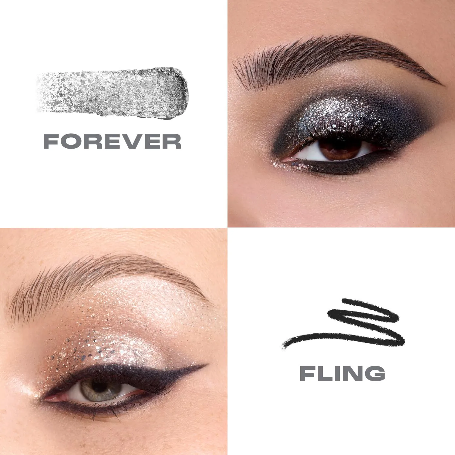 Morphe Mixed Signals Dual-Ended Eyeshadow Stick - Cream Eyeshadow Pigment & Chrome Liquid Flakes for Bold, Layered Eye Makeup Looks - Forever/Fling (0.96 oz)