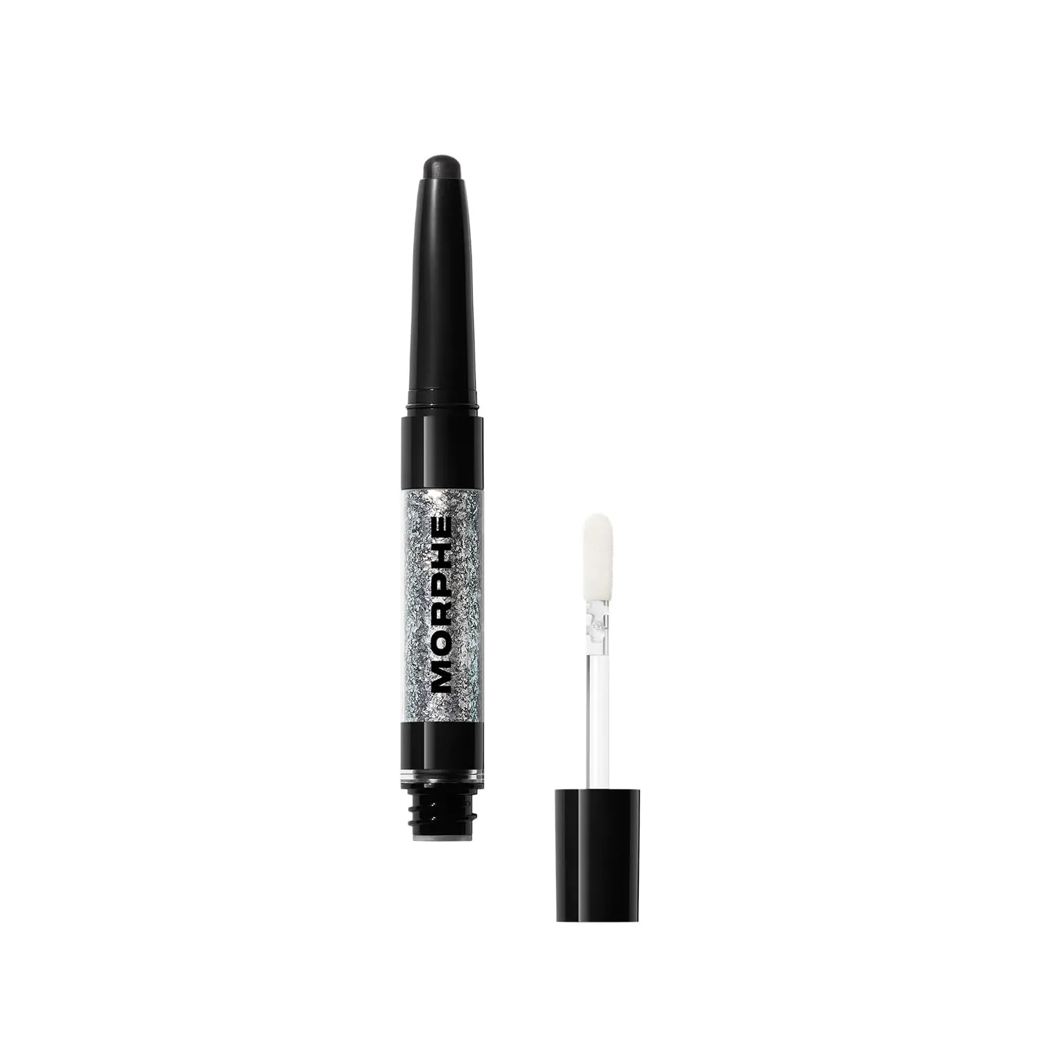 Morphe Mixed Signals Dual-Ended Eyeshadow Stick - Cream Eyeshadow Pigment & Chrome Liquid Flakes for Bold, Layered Eye Makeup Looks - Forever/Fling (0.96 oz)