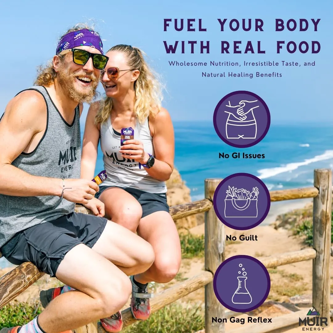 MUIR Red Raspberry Energy Gel for Runners - 10 Pack | Organic Real Food Endurance Gel | Fast-Burning, Vegan, Paleo, Non-GMO, Gluten-Free | Clean Energy for Running, Cycling, and Marathon Training