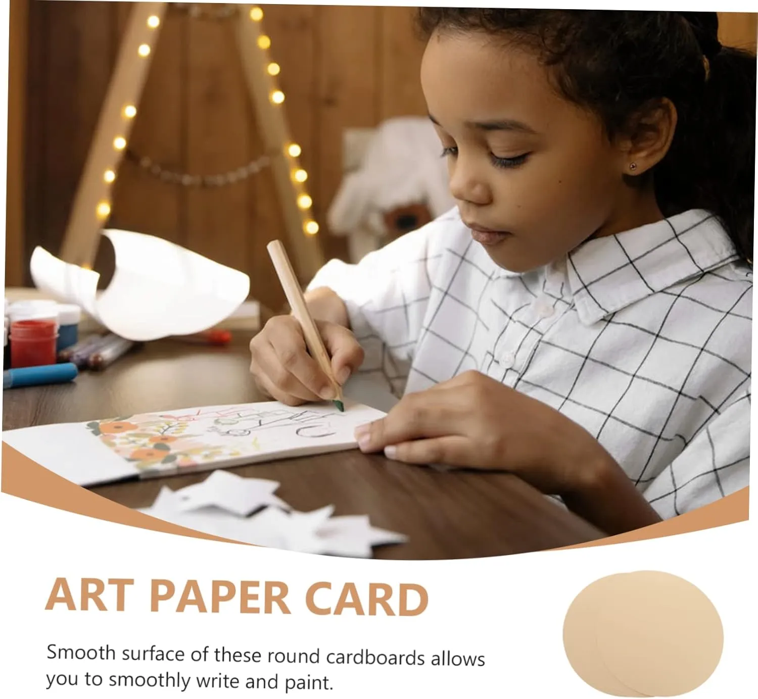 Multicolored Cardstock Paper 50 Pcs Round Diy Painting Sketch Paper Cards Art Card Round Graffiti Cardboard Drawing Hardboards