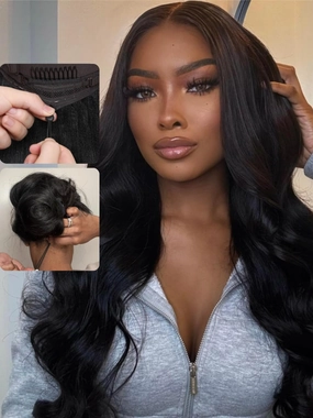 Nadula Pre Everything Body Wave 13x4 Lace Front Wig Human Hair Glueless with Elastic Drawstring Pre Plucked Pre Cut Lace Bleached Knots Ready to Wear for Friendly & Beginners 150% Density 24inch