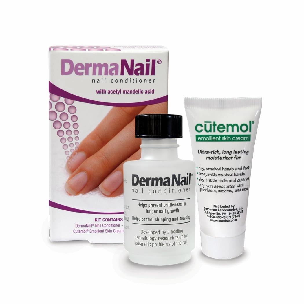 Nail Strengthener & Cuticle Cream Set - Fingernail Care Kit with Liquid Nail Strengthener & Cutemol Cream (11.5g Sample) Healthy Growth - Repair for Brittle, Damaged, Thin, & Peeling Nails