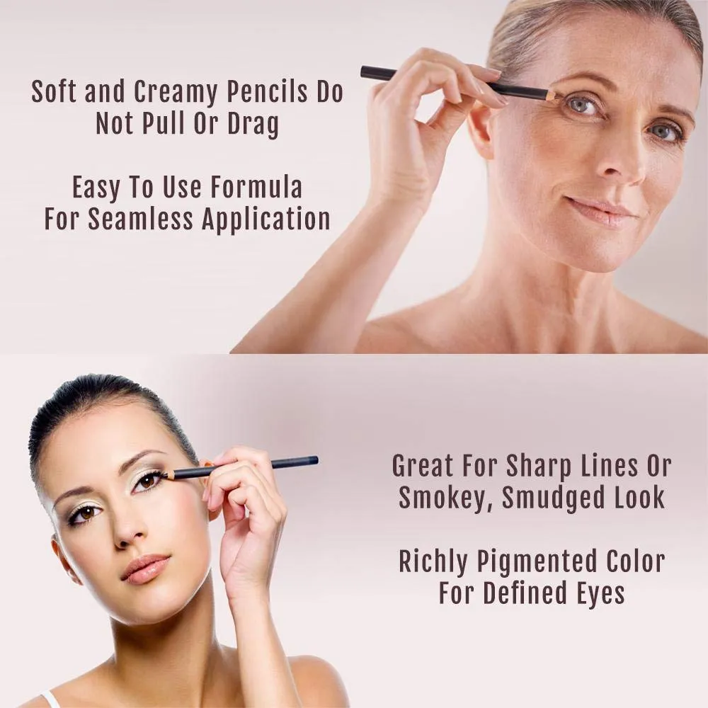 Natural Hypoallergenic Eyeliner Pencils, Double Black Pack