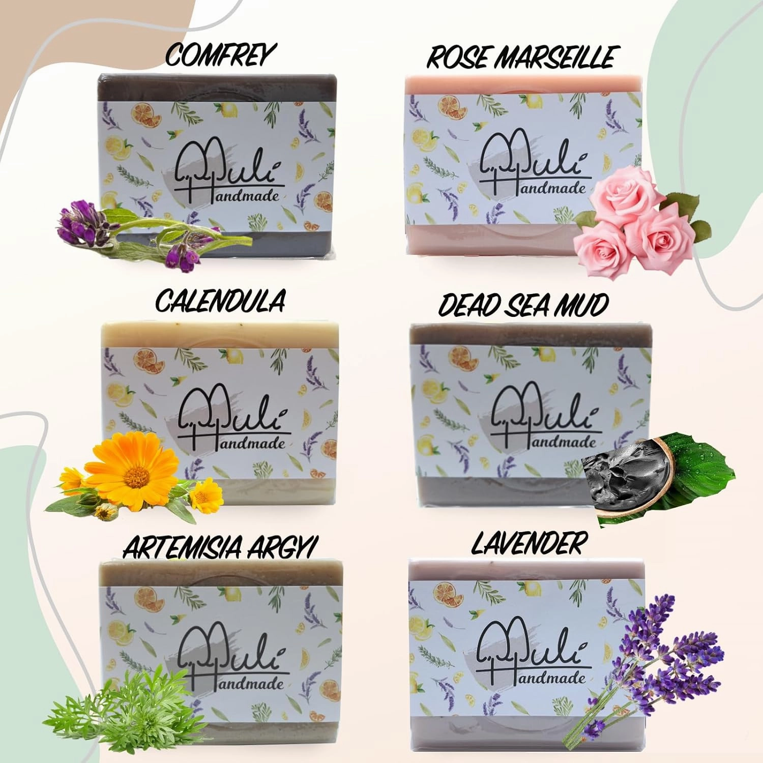 Natural Handemade Bar Soap for Men and Women with Essential oils, Scented Bar Soaps for Bath, Fragrance Regular Use Gift Set (Pack of 3) Rose Marseille