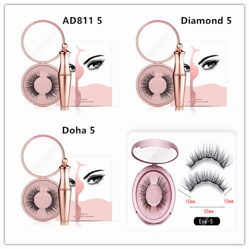 Natural Long Lasting, Magnetic Liquid Eyeliner & Magnetic False Eyelashes & Tweezer