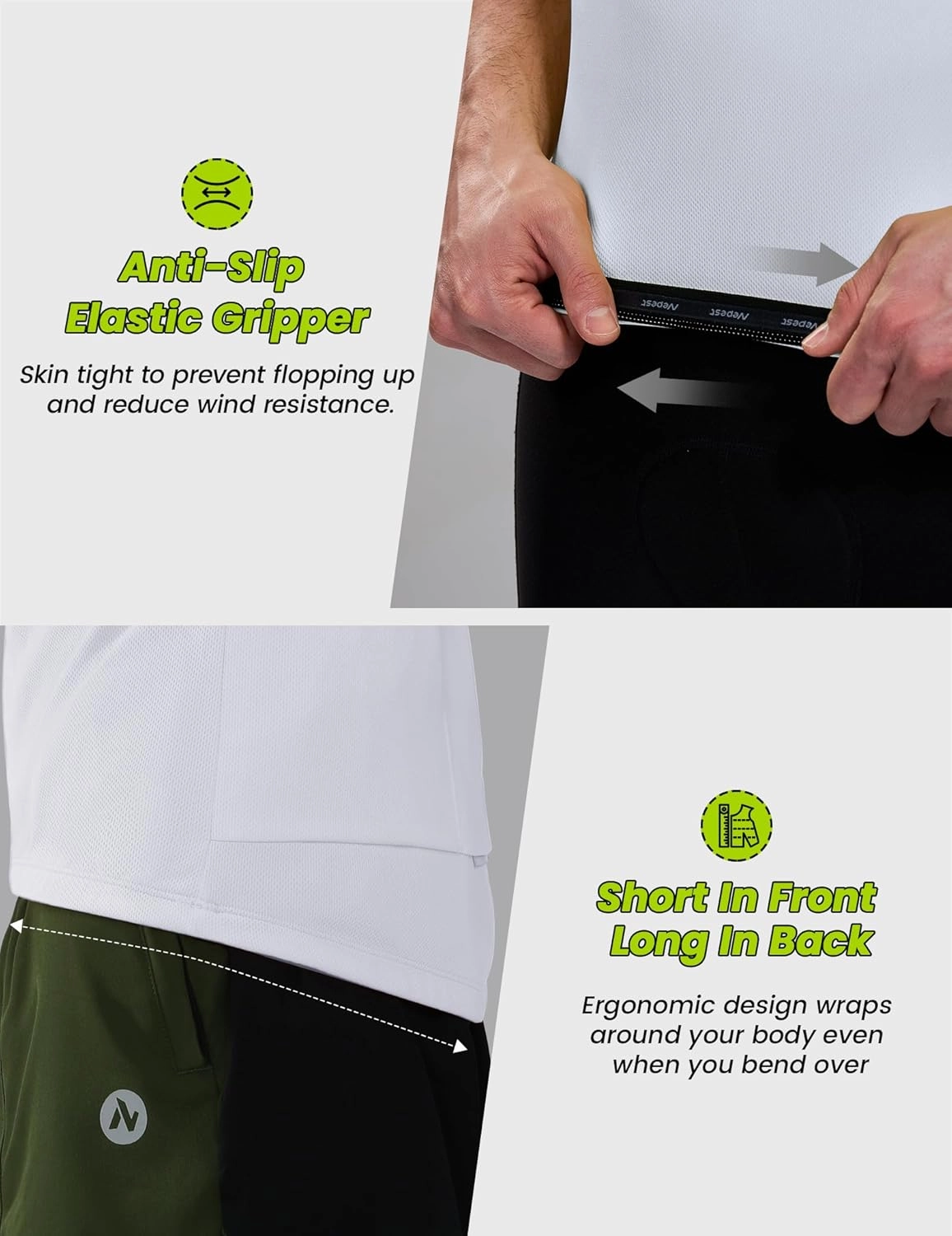Nepest Cycling Jersey Men Short Sleeve Bike Shirts with 4 Rear Pockets Moisture Wicking Half Zip Road & Mountain Biking