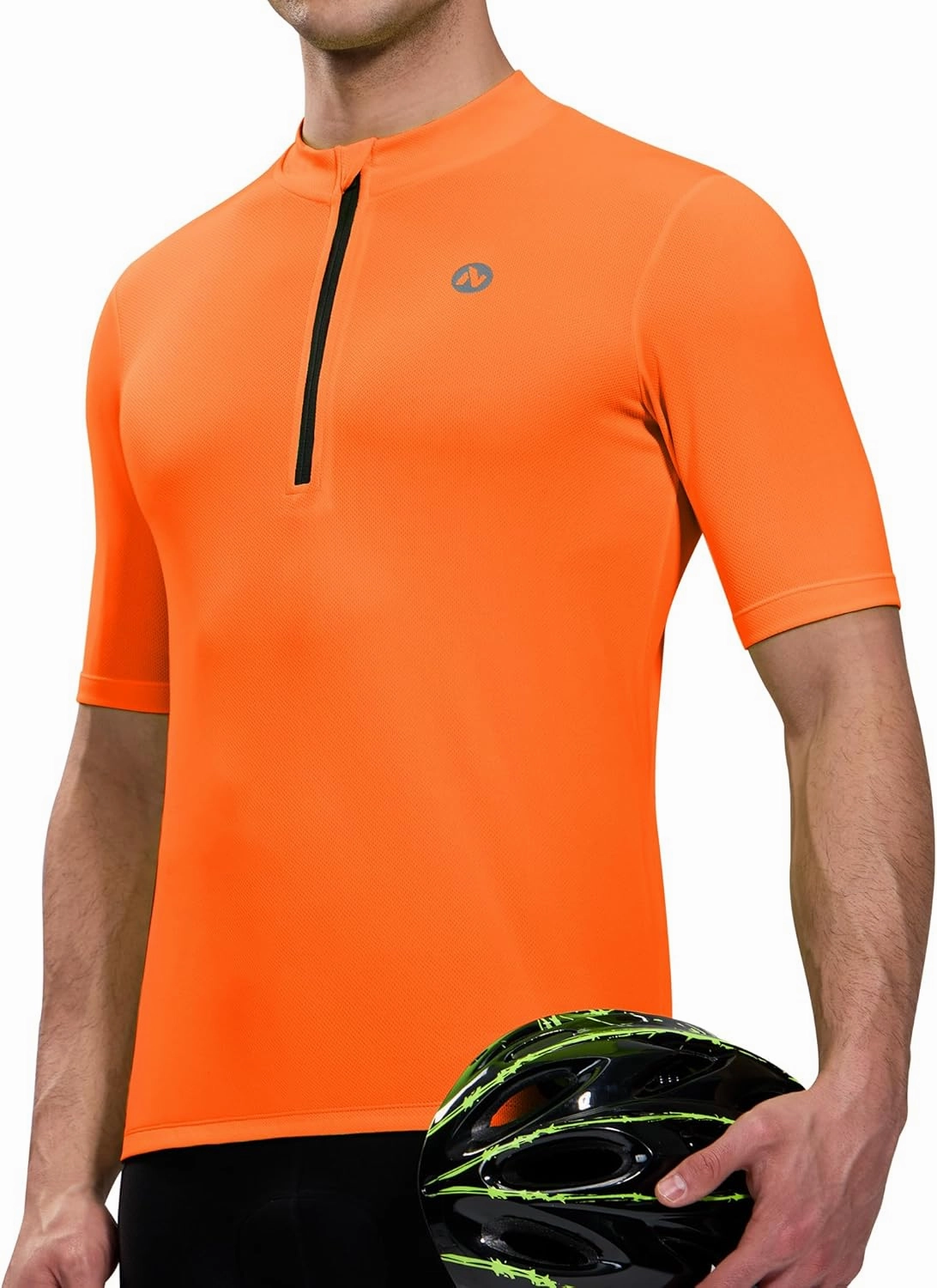 Nepest Cycling Jersey Men Short Sleeve Bike Shirts with 4 Rear Pockets Moisture Wicking Half Zip Road & Mountain Biking