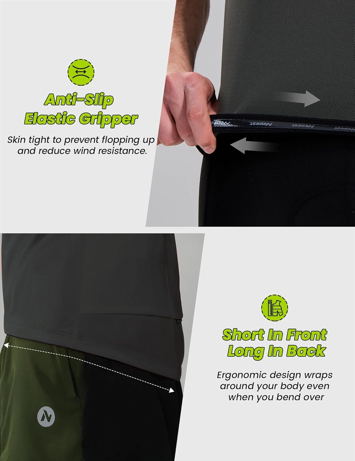 Nepest Cycling Jersey Men Short Sleeve Bike Shirts with 4 Rear Pockets Moisture Wicking Half Zip Road & Mountain Biking