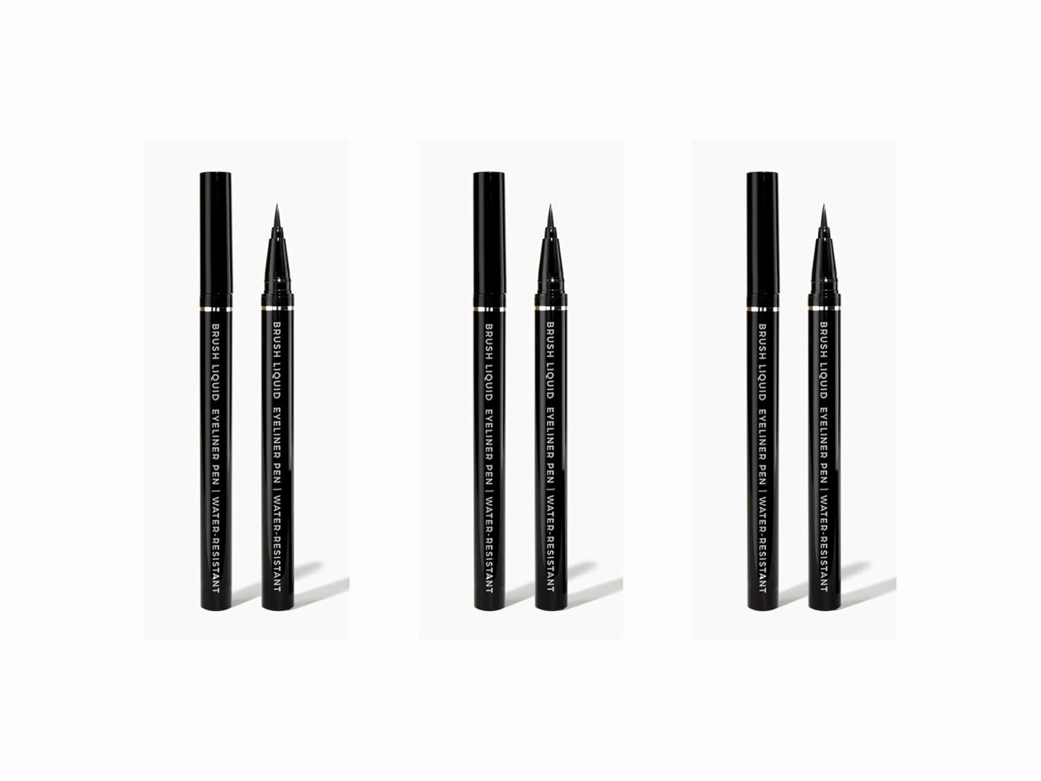 Nicka K Liquid Eyeliner Brush Pen - Darkest Black Darkest Black, (3 Pack)