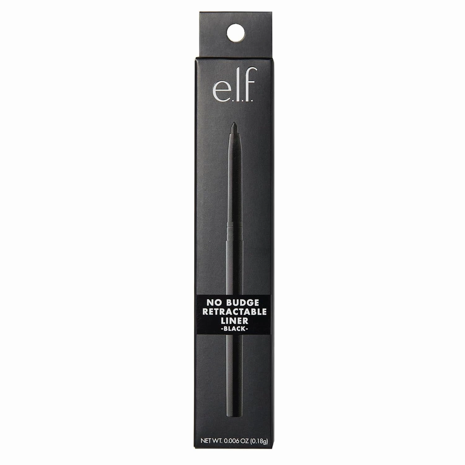 No Budge Retractable Eyeliner, Creamy, Ultra-Pigmented & Waterproof, Creates Bold & Defined Lines, Vegan & Cruelty-Free, Black 0.006 Oz