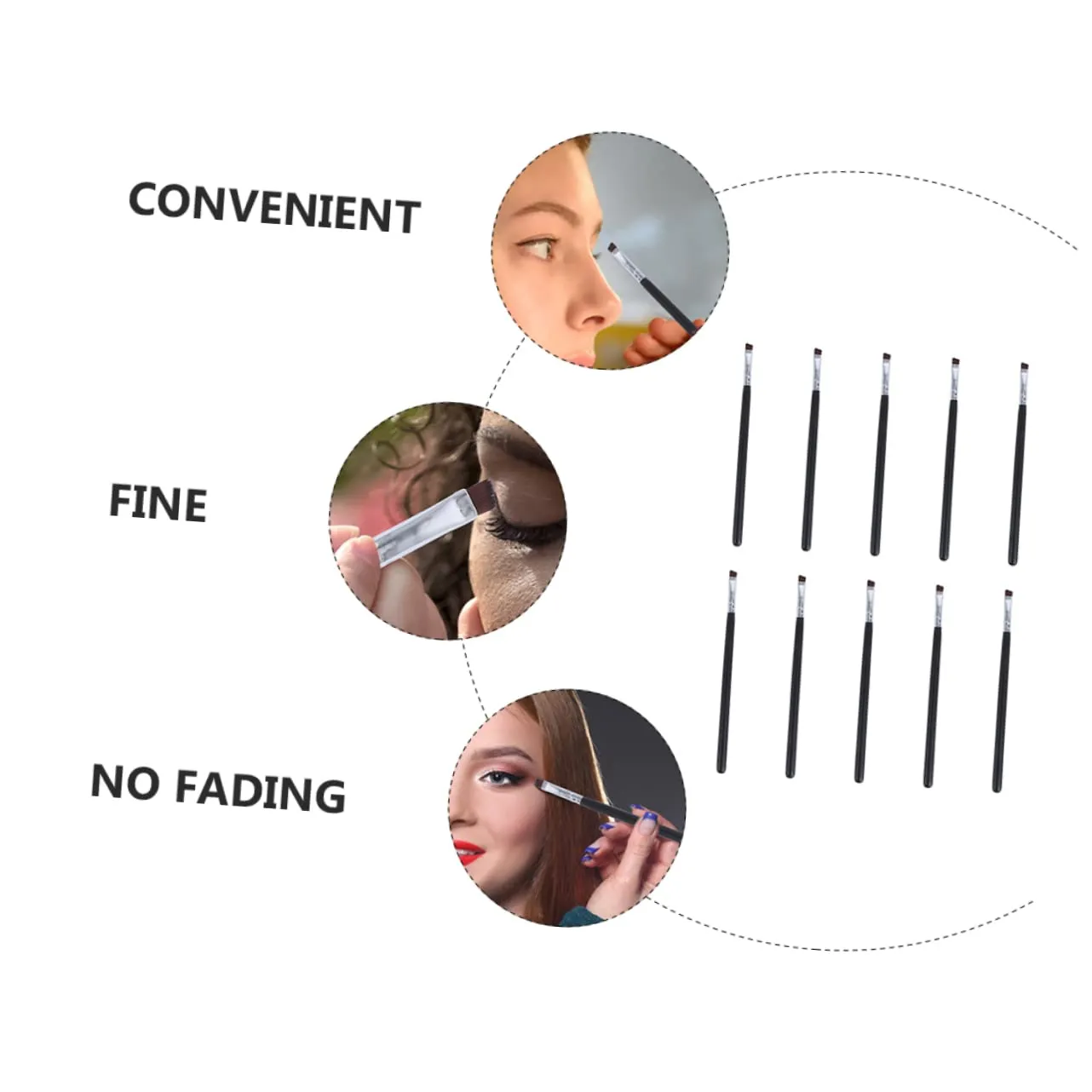 NOLITOY 30pcs Eyeliner and Eyebrow Brush Angled Makeup Tools for Precision Application for Daily Use for Beginners and Professionals