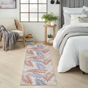 Nourison Aloha Indoor/Outdoor Blue Mocha 2'3" x 8' Area Rug, Easy Cleaning, Non Shedding, Bed Room, Living Room, Dining Room, Backyard, Deck, Patio (2x8)
