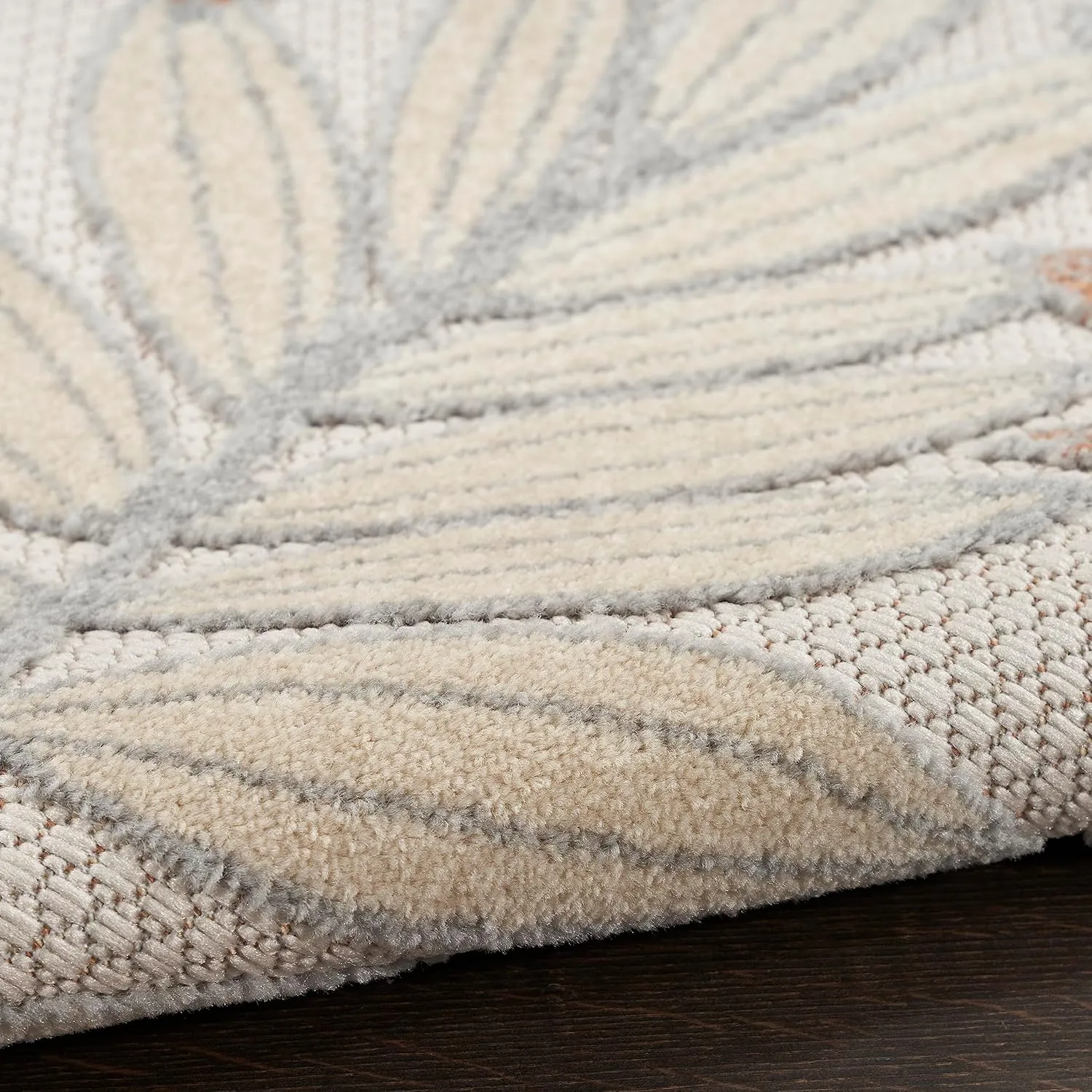 Nourison Aloha Indoor/Outdoor Blue Mocha 2'3" x 8' Area Rug, Easy Cleaning, Non Shedding, Bed Room, Living Room, Dining Room, Backyard, Deck, Patio (2x8)
