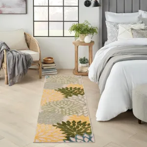 Nourison Aloha Indoor/Outdoor Green Multicolor 2'3" x 8' Area Rug, Easy-Cleaning, Non Shedding, Bed Room, Living Room, Dining Room, Backyard, Patio, Deck (2x8)