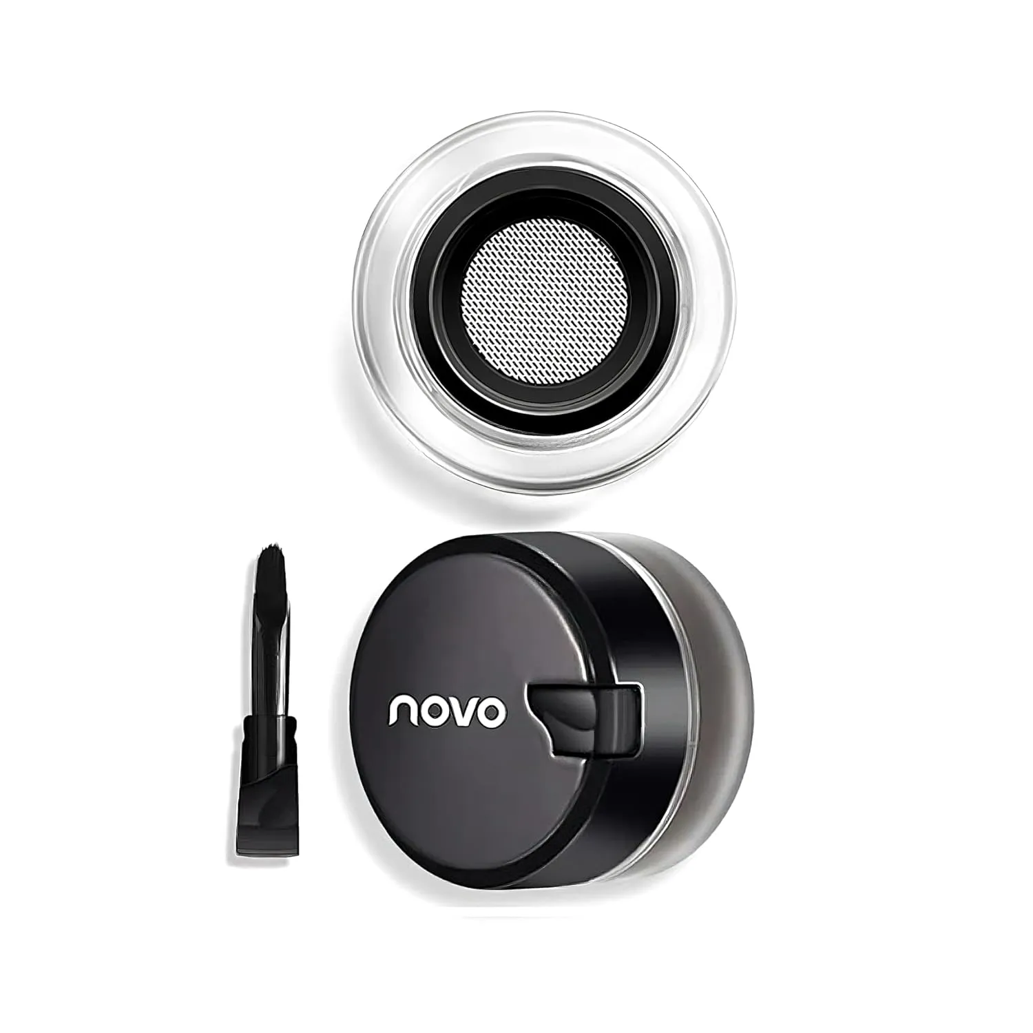 Novo Waterproof Gel Eyeliner – Smudge-Proof, Long-Lasting, Soft & Smooth Application, Includes Blade-Shaped Brush, Unique Cream Formula for a Perfect Look
