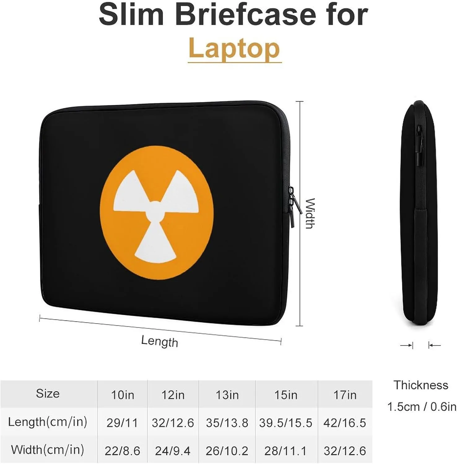 Nuclear Danger Personalized Laptop Bag Business Casual Laptop Cases Slim Computer Bag Briefcase