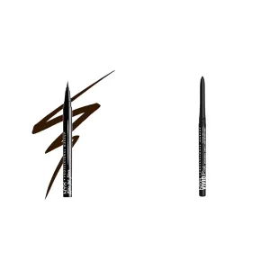 NYX Brown Epic Ink Liner & Always Onyx Mechanical Eye Pencil Vivid Rich Creamy Retractable Eyeliner Bundle