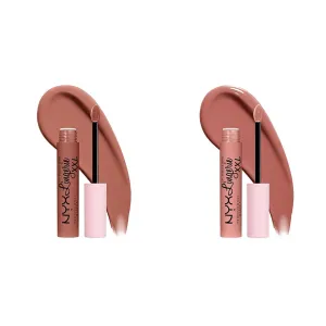 NYX PROFESSIONAL MAKEUP Lip Lingerie XXL Matte Liquid Lipstick Bundle - Candela Babe (Warm Rose Nude) & Undress'd (Pink Nude)