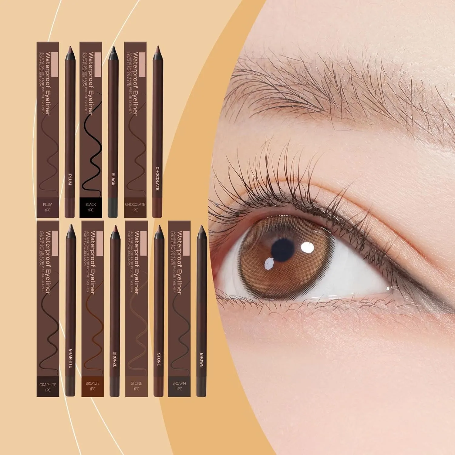 Occasionals Eyeliner, Occasionalous Eyeliner, Occasionals Eye Liner, 24 Hr Waterproof Eyeliners Duo Sharpenable Eye Pencil, No Smudging, Fading, Sharpenable Long-Lasting Eye Makeup (#4 Plum-2)