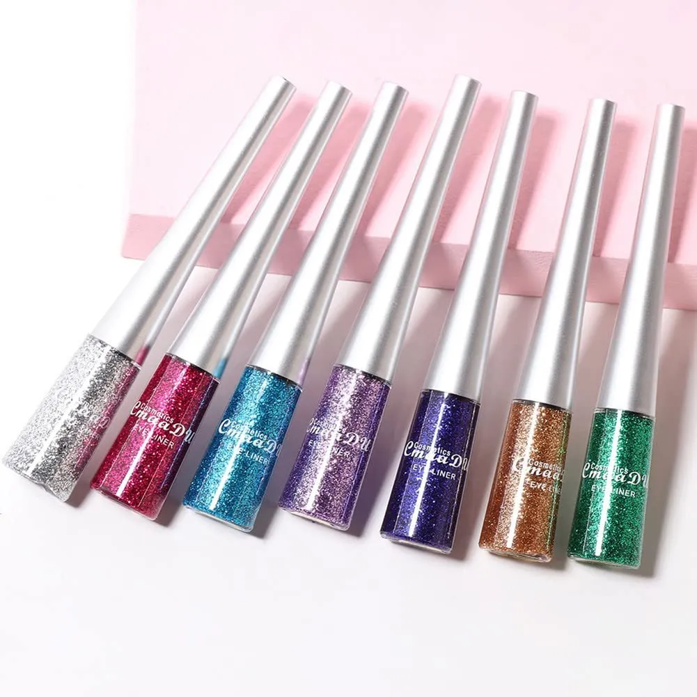 Ofanyia Rainbow Colorful Glitter Shimmer Liquid Eyeliner Set, 16 Pcs, Waterproof Long-lasting Smudge Proof Highly Pigmented Colored Eyeliner Pencil Quick Dry Eye Makeup Pen