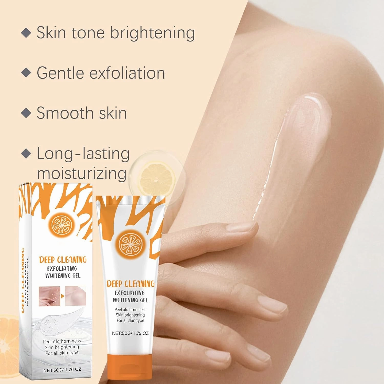 Orange Enzymes Exfoliating Gels, Orange Exfoliating Gel Scrub, Oranges Facial Peeling Gel, Deep Cleansing Moisturizing Facial Exfoliator For Deep Moisturizing Pore Cleansing (1 Pcs)